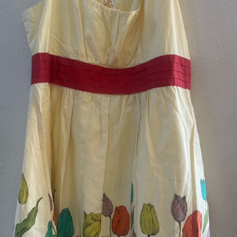 yellow Anthropologie Maeve Tulip Dress